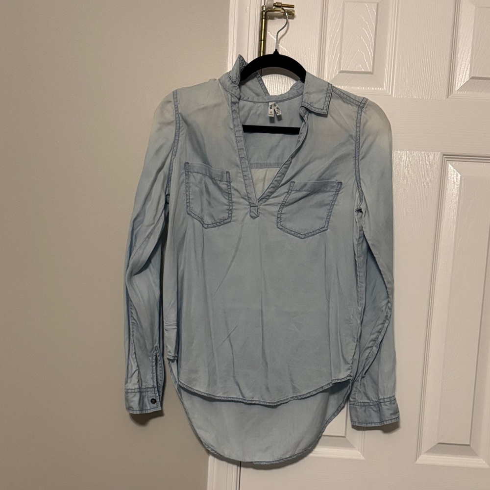 Distressed Jean Shirt - Size XS
